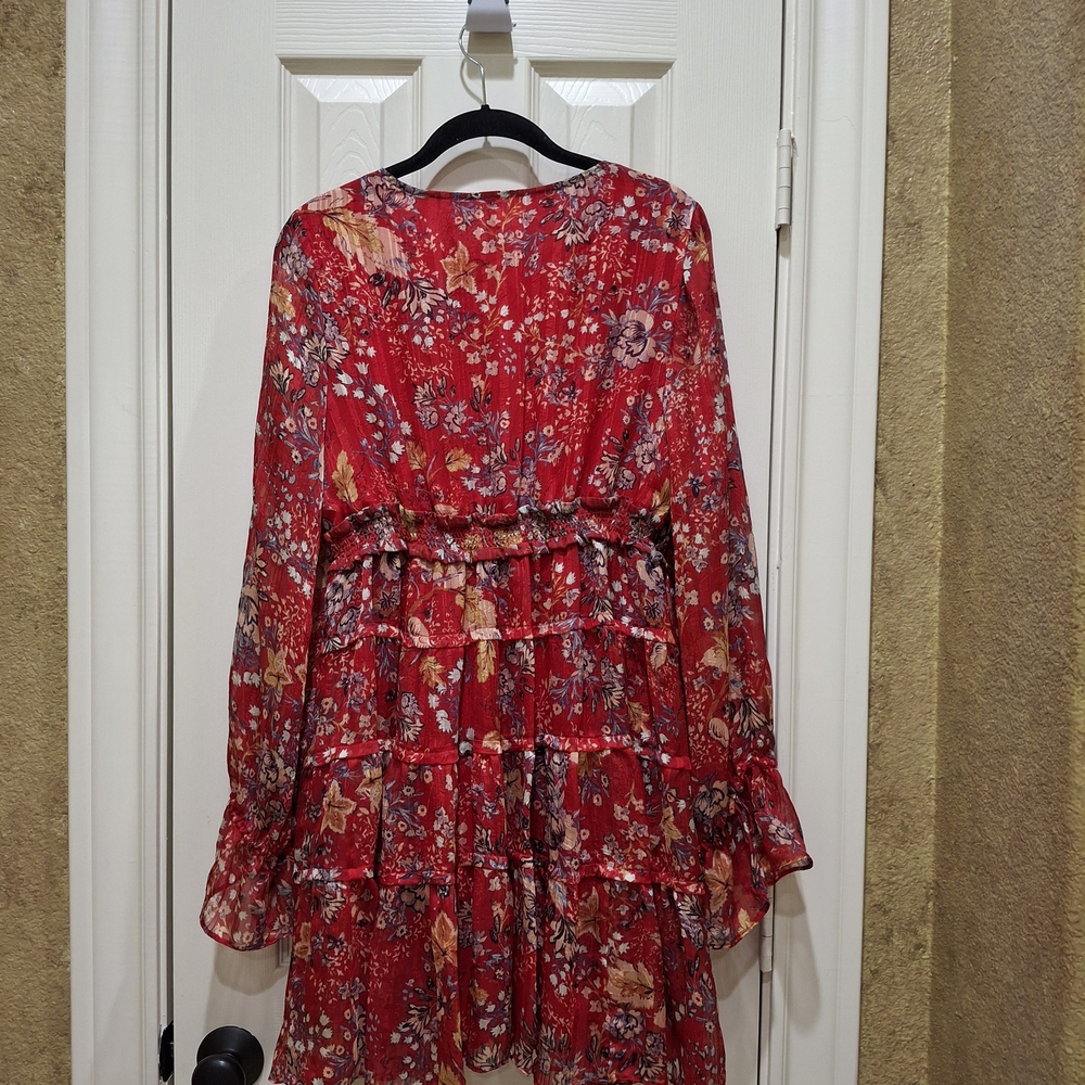 EUC Free People Closer To The Heart Red Dress, Sz M - Picture 3 of 3